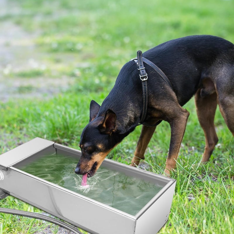 GOTOTOP Stainless Steel Cattle Drinking Bowl, Horse Cattle Drinker, Automatic Drinking Bowl with Hanging Float Valve, 7.5 Liters, Drinking Bowl for Horses, Cattle, Sheep, Dogs - Image 2